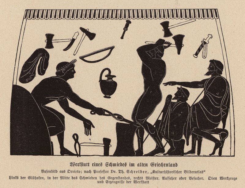 Darstellung antiker Schmiede (Picture of antique blacksmiths)